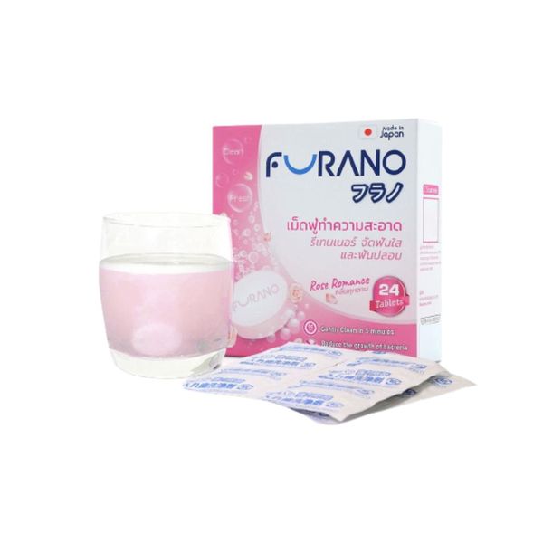 FURANO Denture Cleansing Rose | เม็ดฟู่ทำความสะอาดฟันปลอม รีเทนเนอร์ และจัดฟันใส กลิ่นกุหลาบ ฆ่าเชื้อ ลดกลิ่นปาก (24 เม็ด) - Image 3